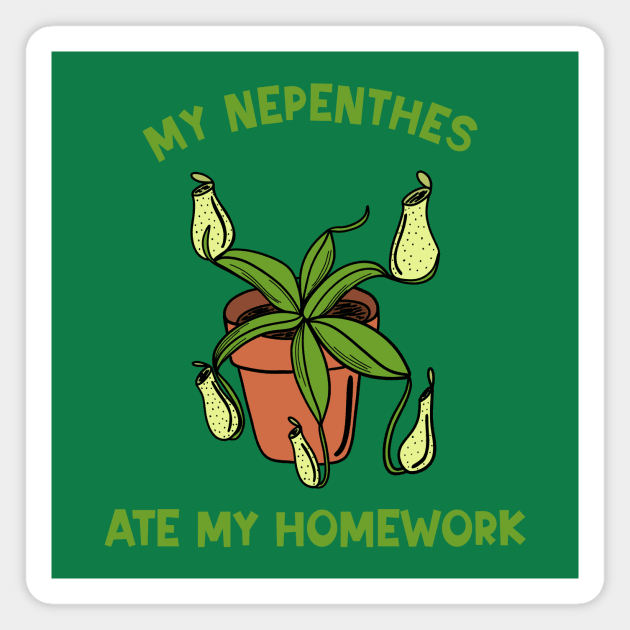 My Nepenthes Ate My Homework Magnet by Alissa Carin